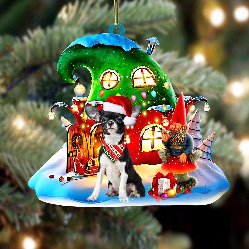 Dog Christmas Ornament, Chihuahua With Rudolph'S House Christmas Ornament, Pet Christmas Ornaments