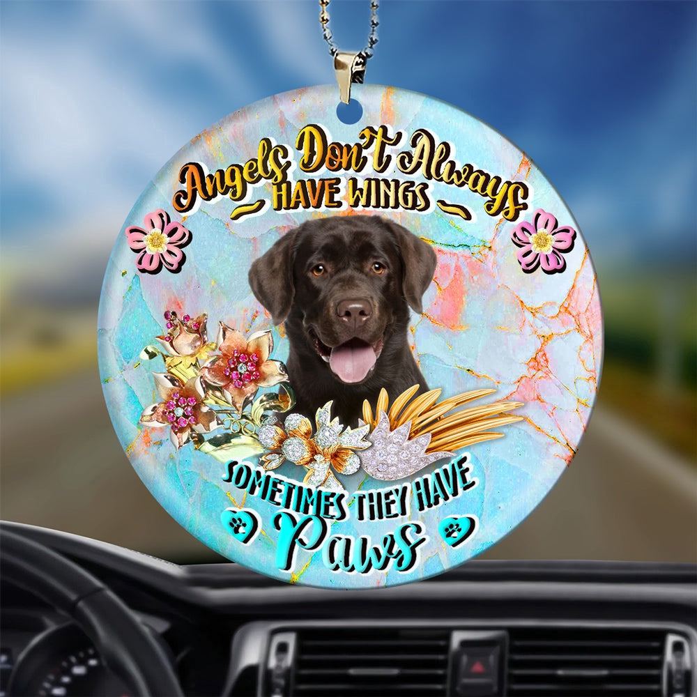 Dog Christmas Ornament, Chocolate Labrador Sometimes They Have Paws Ornament, Pet Christmas Ornaments