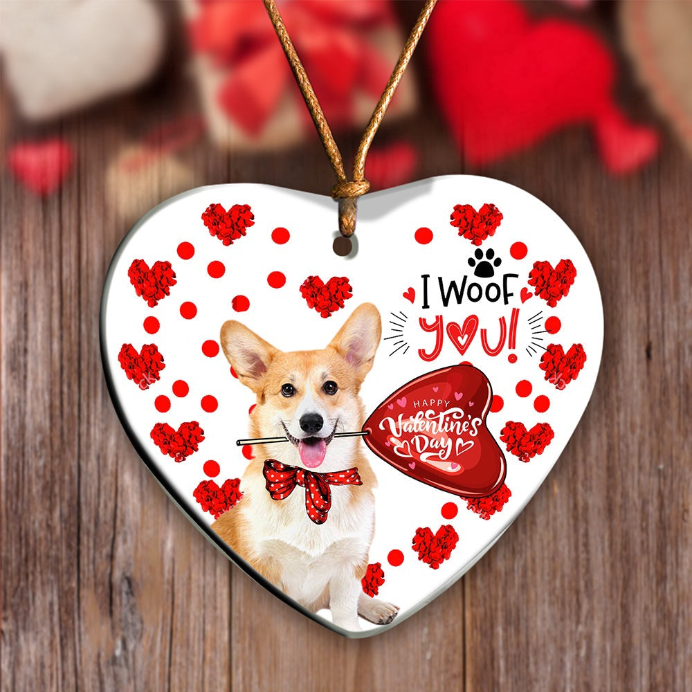 Dog Christmas Ornament, Corgi Happy Valentine'S Day Ornament, Pet Christmas Ornaments