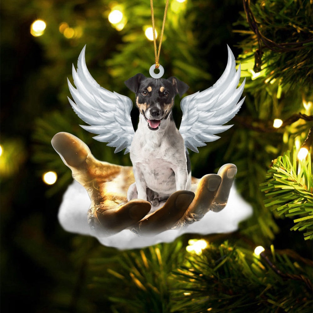 Dog Christmas Ornament, Cute Jack Russell Terrier On The Hands Of Jesus Ornament, Pet Christmas Ornaments