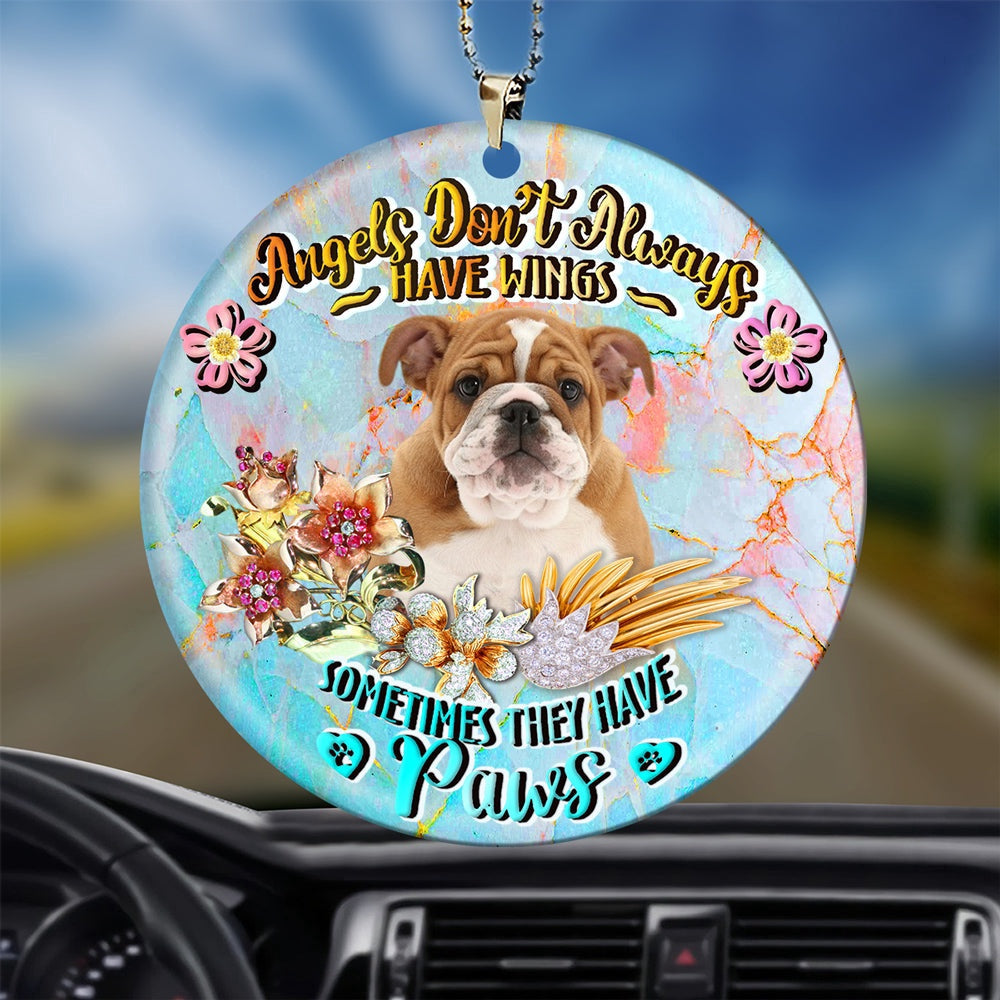 Dog Christmas Ornament, English Bulldog Sometimes They Have Paws Ornament, Pet Christmas Ornaments