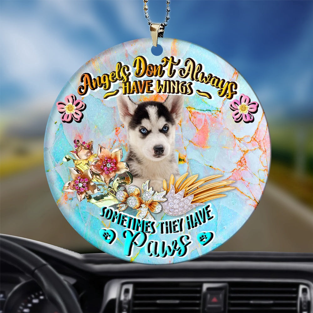 Dog Christmas Ornament, Husky Sometimes They Have Paws Ornament, Pet Christmas Ornaments