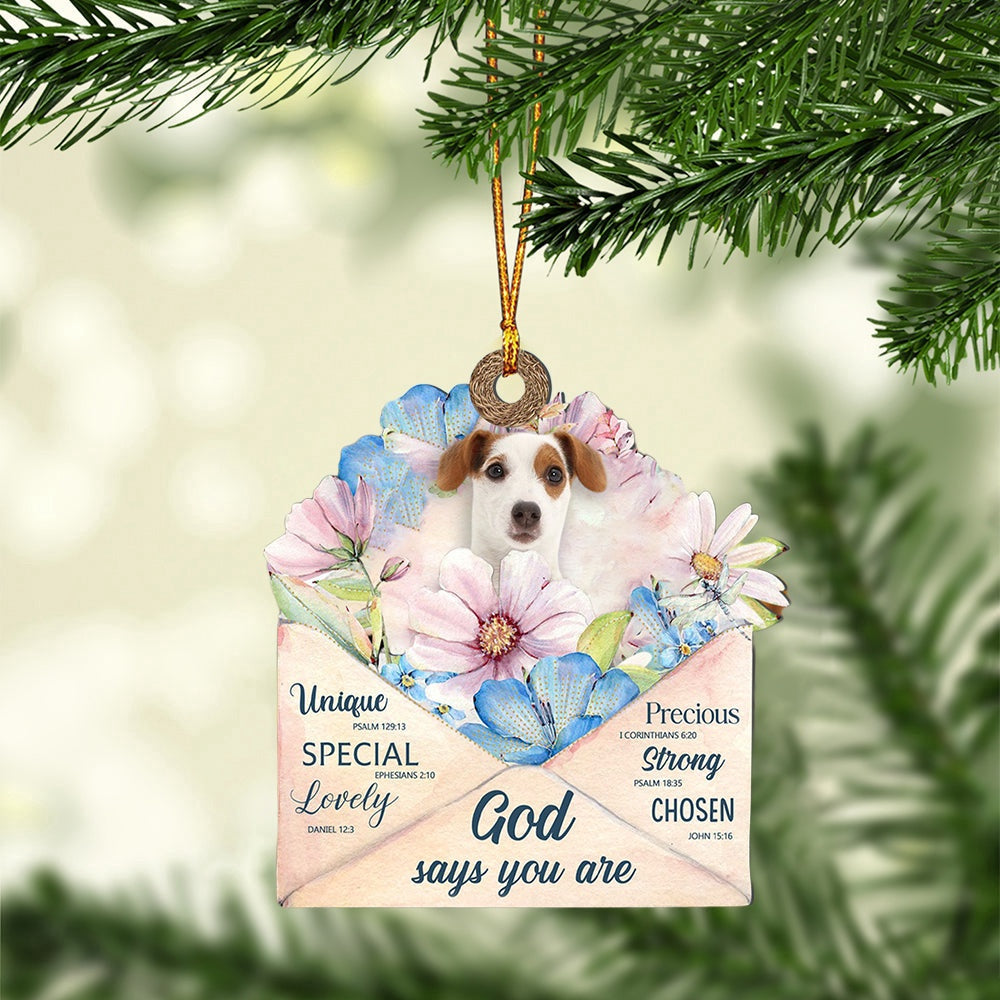 Dog Christmas Ornament, Jack Russell Terrier God Says You Ornament, Pet Christmas Ornaments