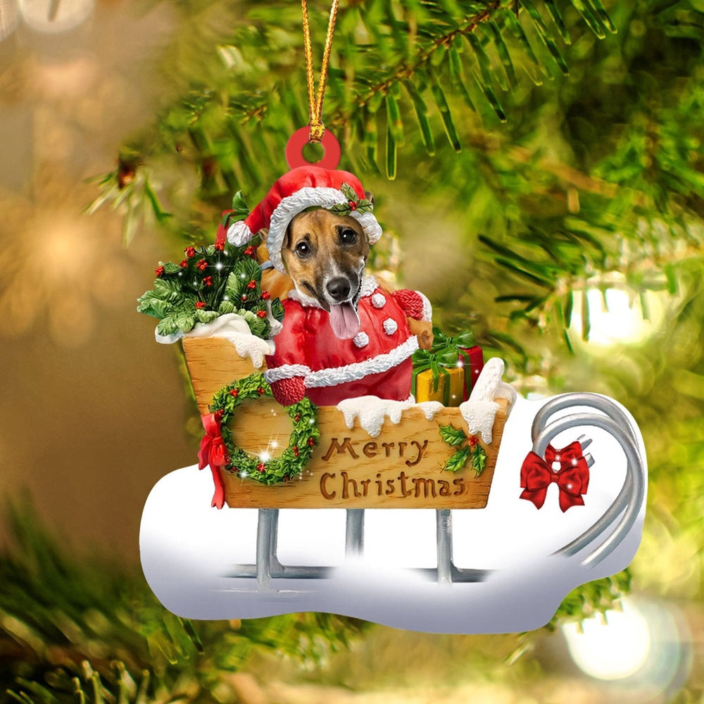 Dog Christmas Ornament, Jack Russell Terrier Merry Christmas Ornament, Pet Christmas Ornaments