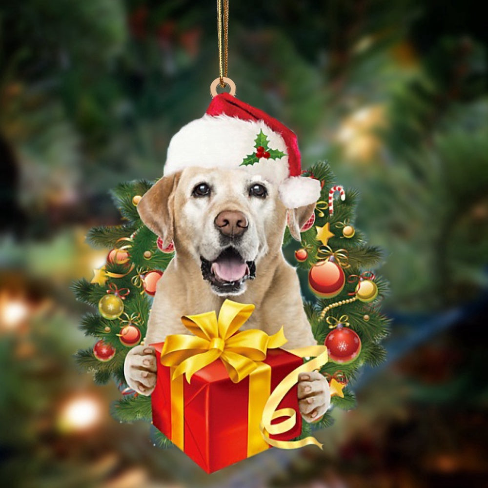 Dog Christmas Ornament, Labrador Dogs Give Gifts Hanging Ornament, Pet Christmas Ornaments