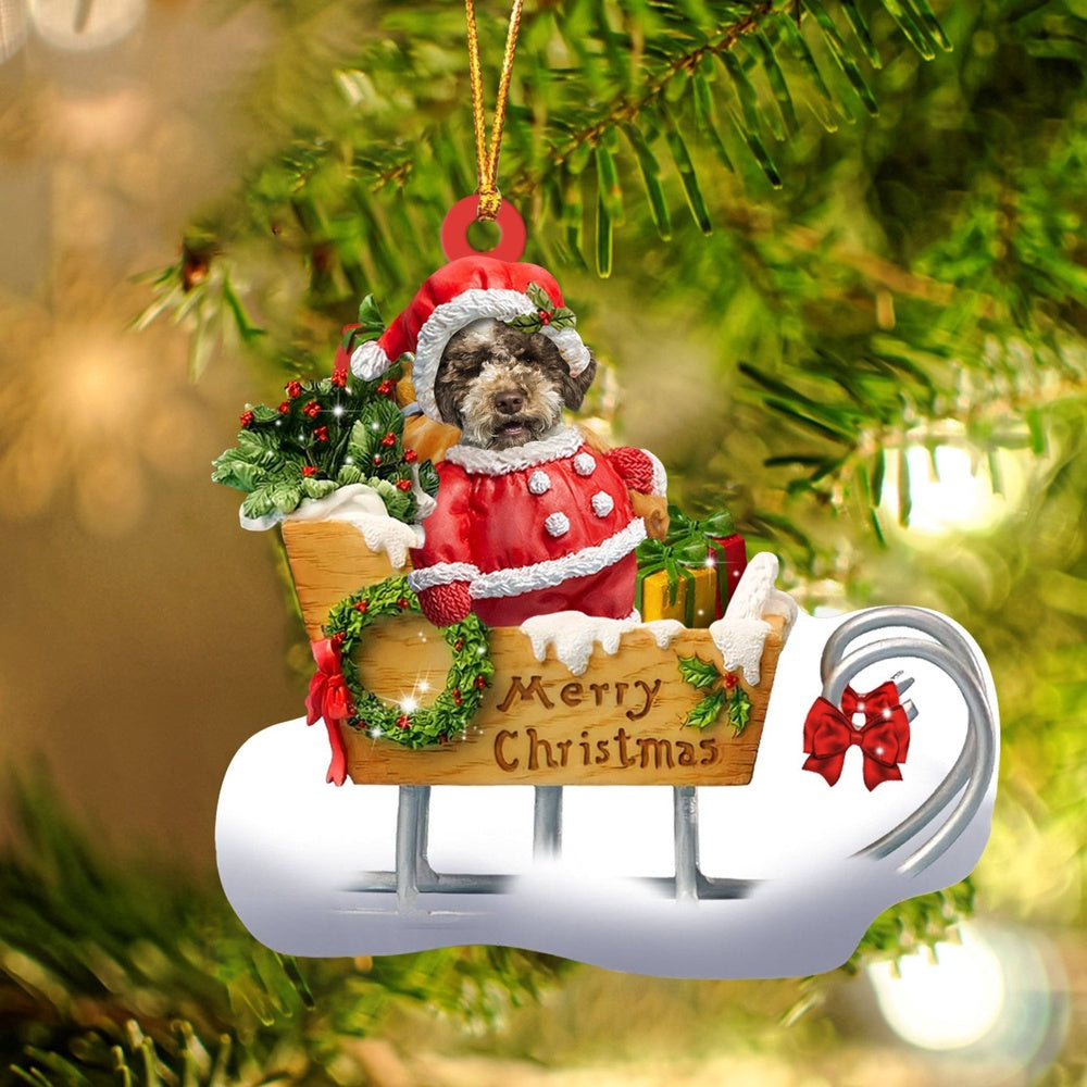 Dog Christmas Ornament, Lagotto Romagnolo Merry Christmas Ornament, Pet Christmas Ornaments