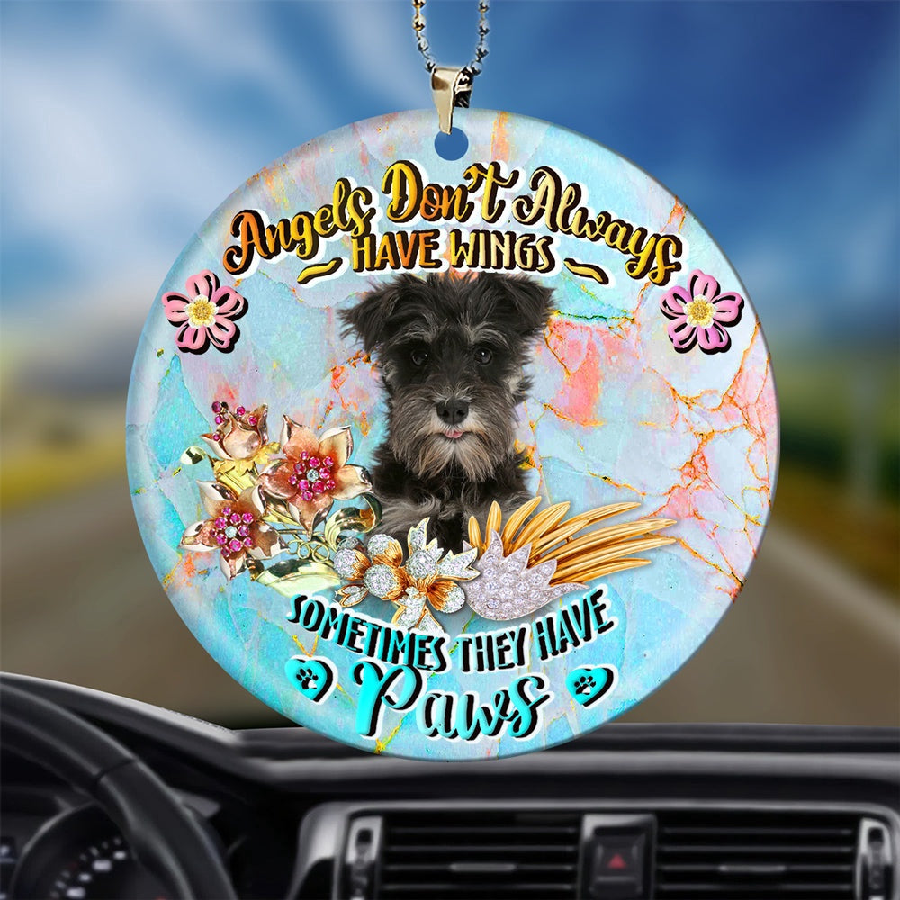 Dog Christmas Ornament, Miniature Schnauzer Sometimes They Have Paws Ornament, Pet Christmas Ornaments