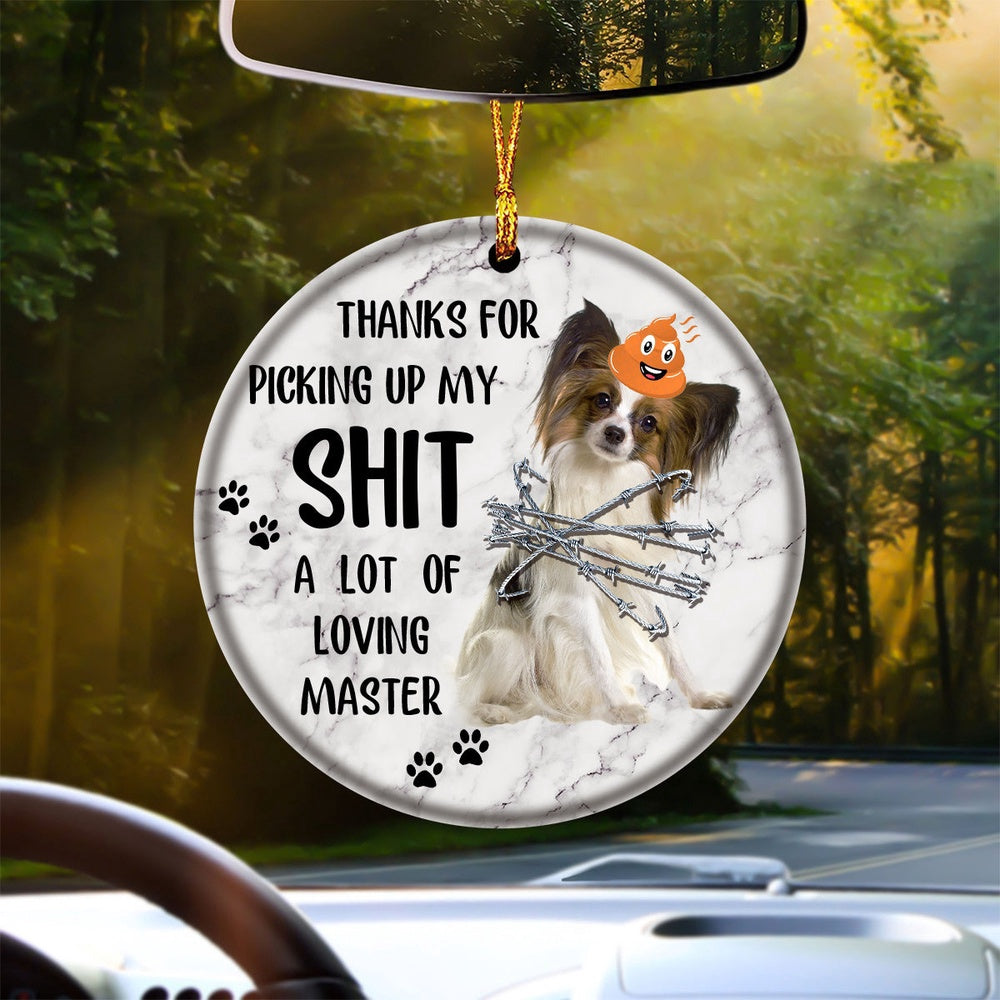 Dog Christmas Ornament, Papillon A Lot Of Loving Master Ornament, Pet Christmas Ornaments