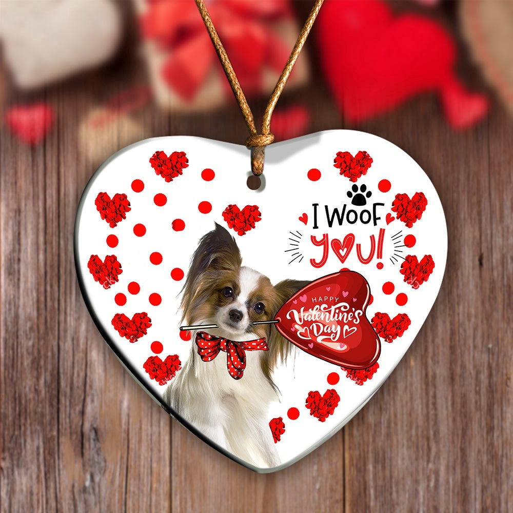 Dog Christmas Ornament, Papillon Happy Valentine'S Day Ornament, Pet Christmas Ornaments