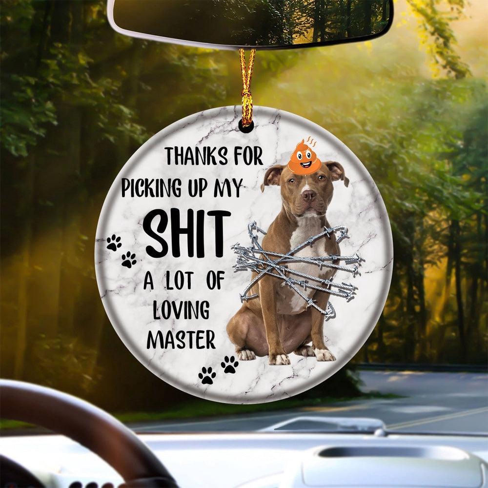 Dog Christmas Ornament, Pit Bull A Lot Of Loving Master Ornament, Pet Christmas Ornaments