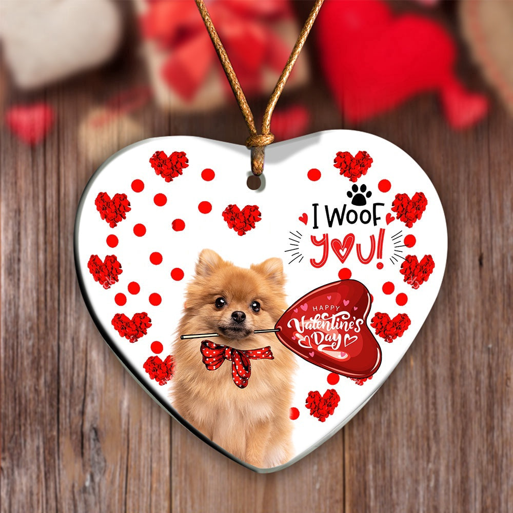 Dog Christmas Ornament, Pomeranian Happy Valentine'S Day Ornament, Pet Christmas Ornaments