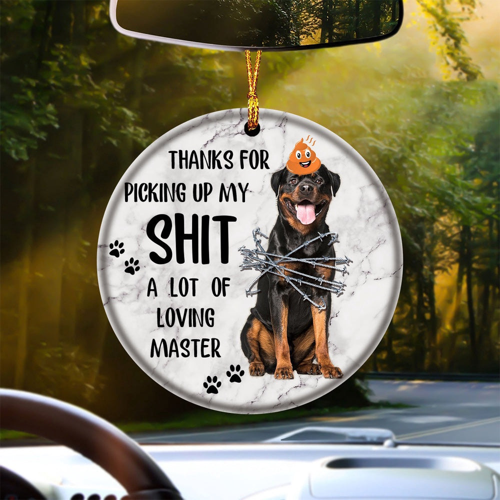 Dog Christmas Ornament, Rottweiler A Lot Of Loving Master Ornament, Pet Christmas Ornaments