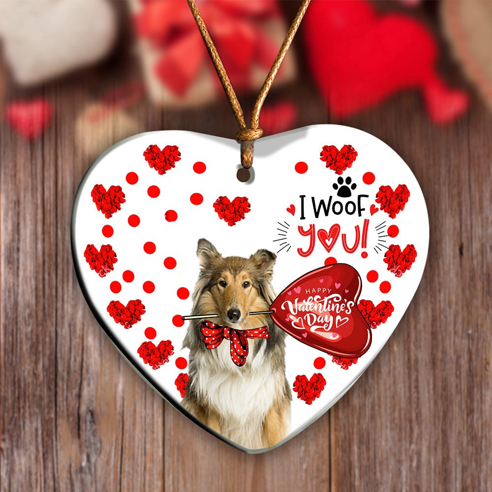 Dog Christmas Ornament, Scotch Collie Happy Valentine'S Day Ornament, Pet Christmas Ornaments