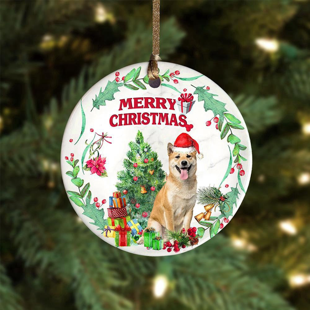 Dog Christmas Ornament, Shiba Inu Tree Merry Christmas Ornament, Pet Christmas Ornaments