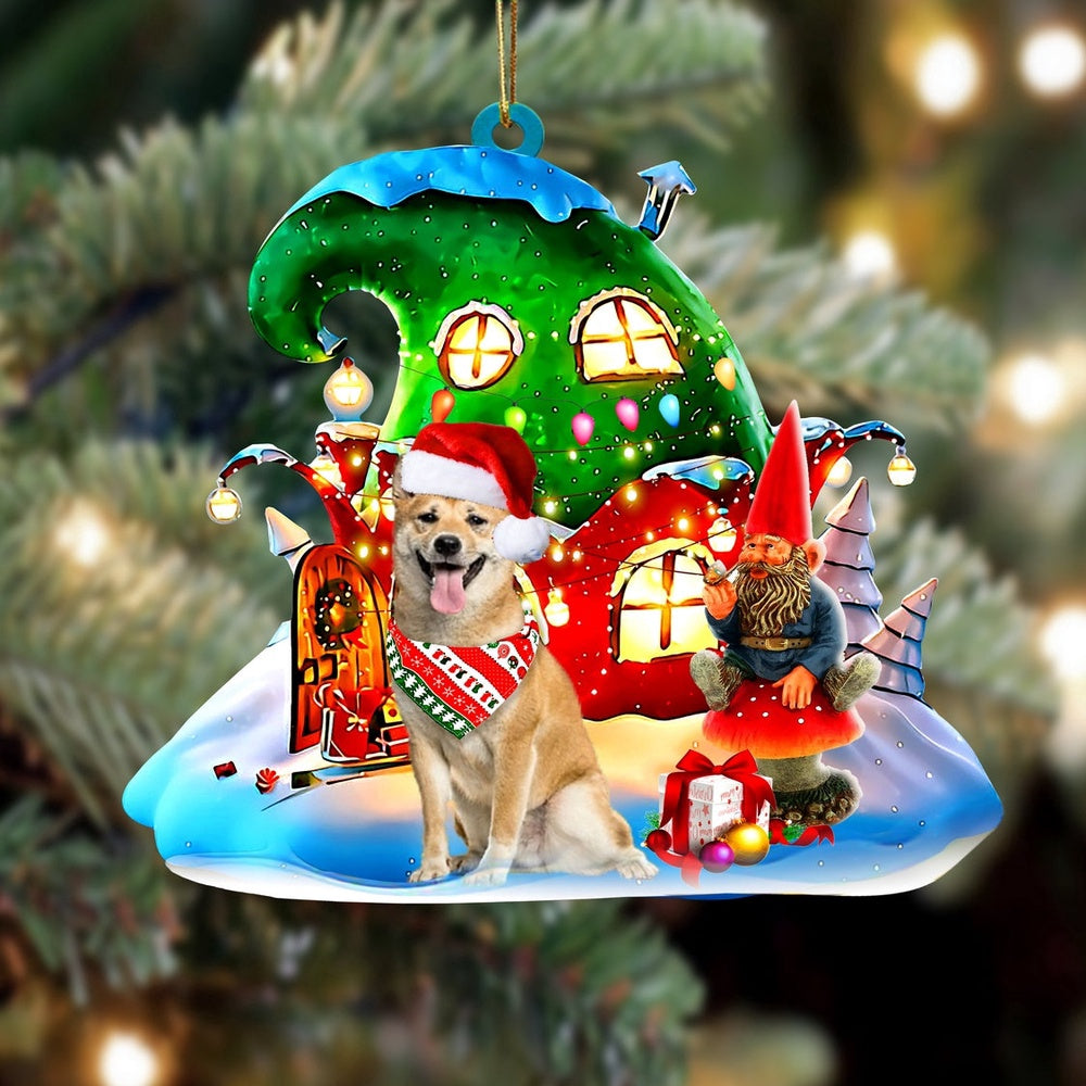 Dog Christmas Ornament, Shiba Inu With Rudolph's House Christmas Ornament, Pet Christmas Ornaments