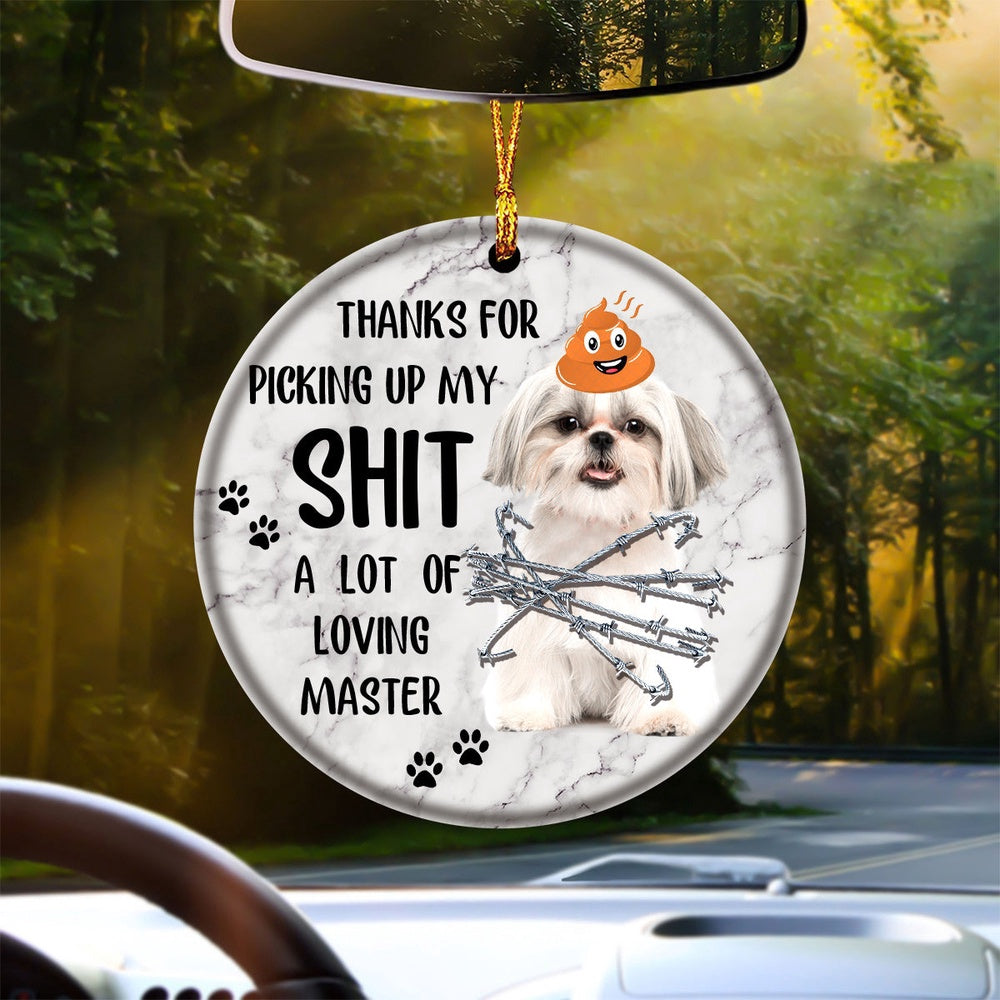 Dog Christmas Ornament, Shih Tzu2 A Lot Of Loving Master Ornament, Pet Christmas Ornaments