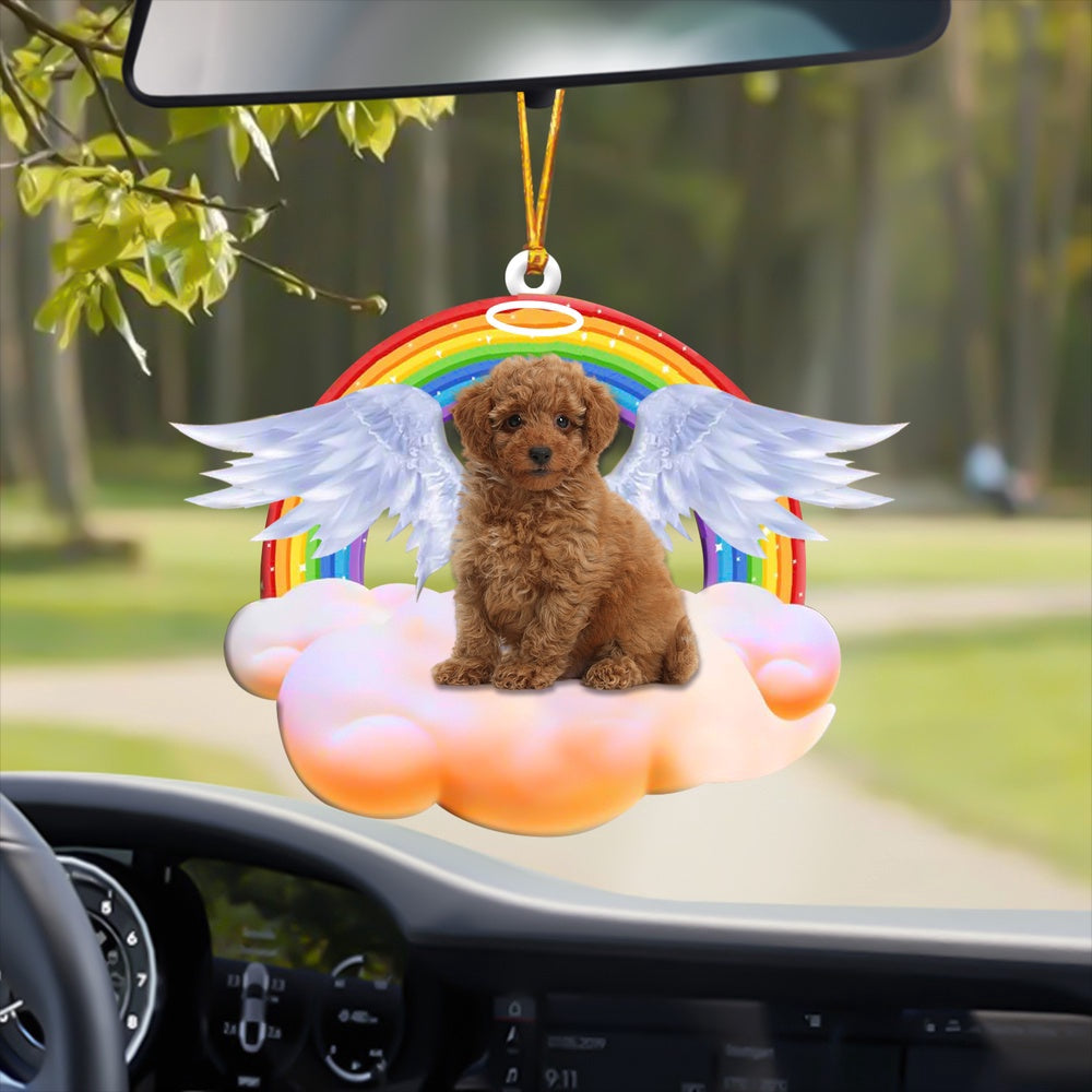 Dog Christmas Ornament, Toy Poodle With Angel Wings Memorial Ornament, Pet Christmas Ornaments