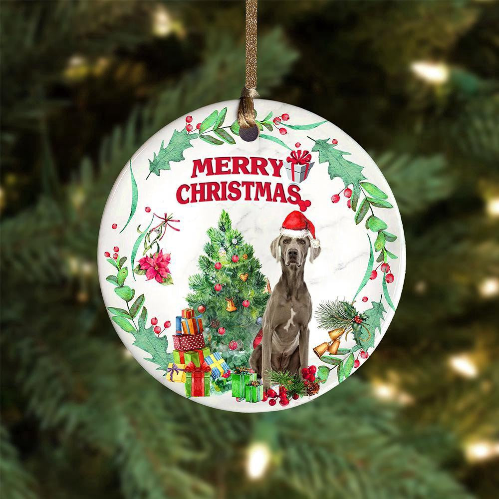 Dog Christmas Ornament, Weimaraner Tree Merry Christmas Ornament, Pet Christmas Ornaments