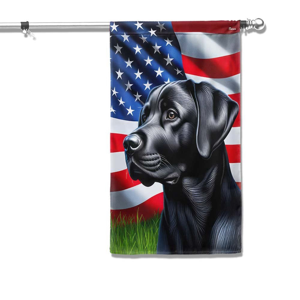 Dog Garden Flags, Black Labrador Dog American Flag, Dog Flags For House, Dog Owner Gift