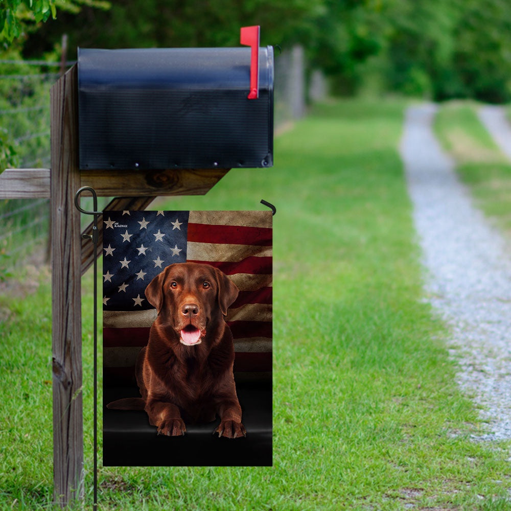 Dog Garden Flags, Chocolate Labrador American Flag, Dog Flags For House, Dog Owner Gift