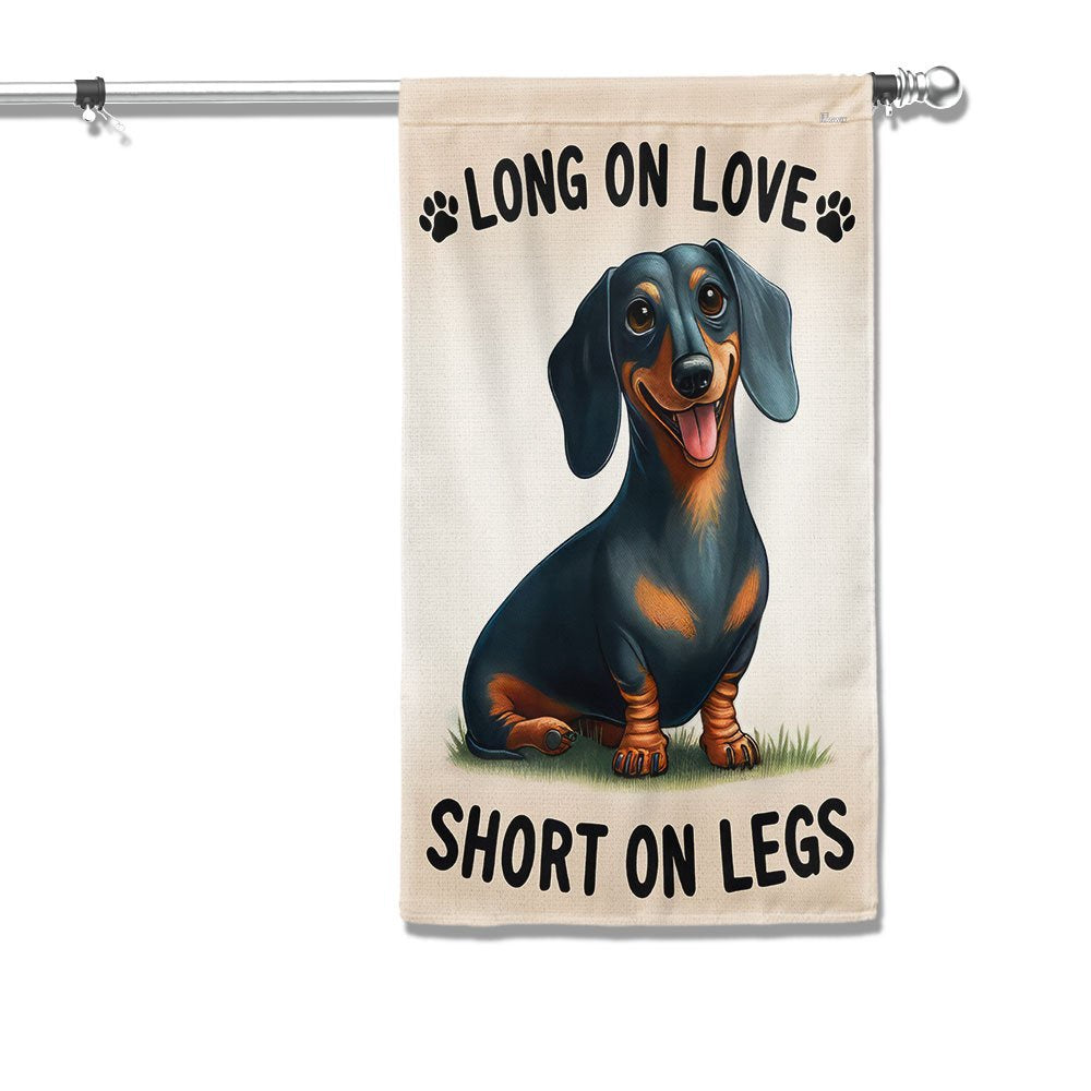 Dog Garden Flags, Dachshund Dog Flag Long On Love Short On Legs, Dog Flags For House, Dog Owner Gift