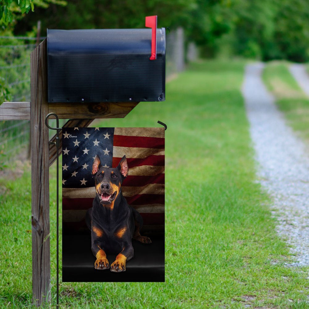 Dog Garden Flags, Doberman American Flag, Dog Flags For House, Dog Owner Gift