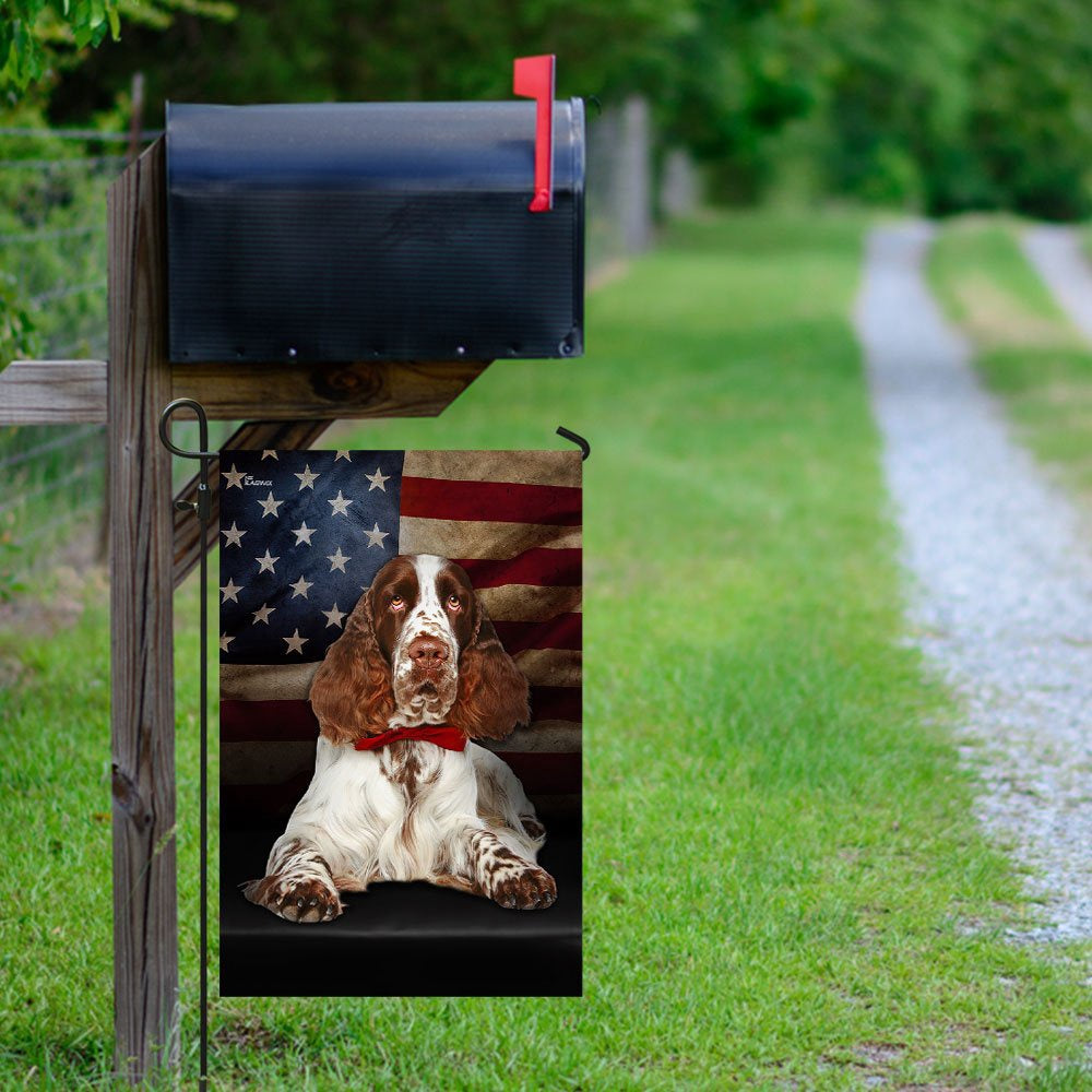 Dog Garden Flags, English Springer Spaniel Dog American Flag, Dog Flags For House, Dog Owner Gift