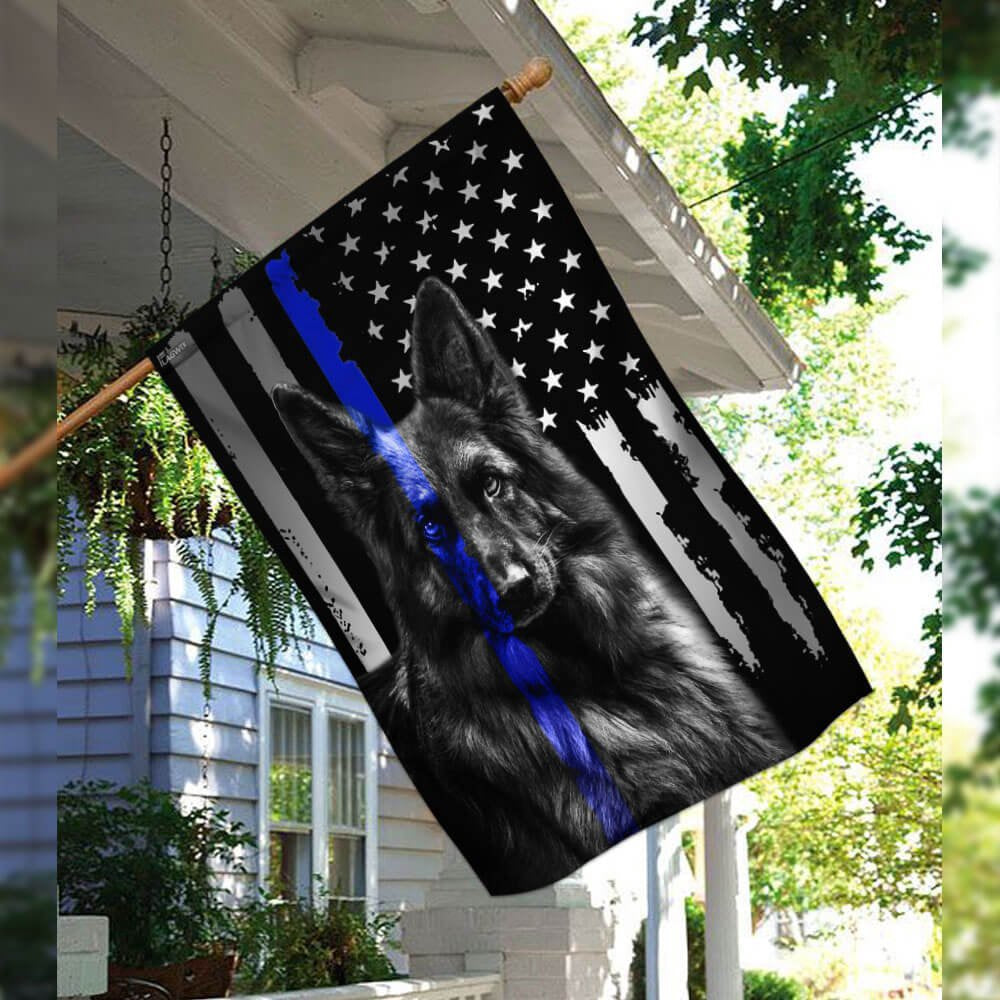 Dog Garden Flags, German Shepherd Police Dog Thin Blue Line K-9 Flag, Dog Flags For House, Dog Owner Gift