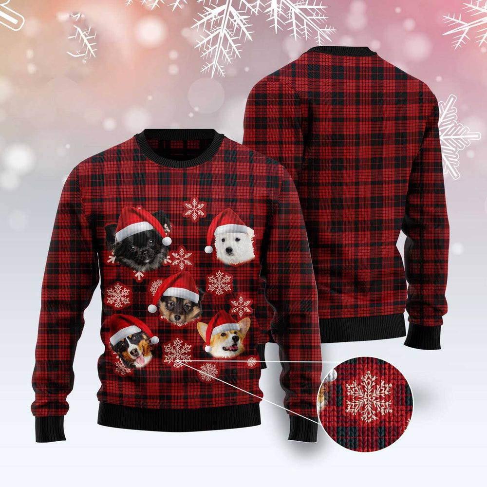 Dog Xmas Sweater, Dog Christmas Snowflake Ugly Christmas Sweater, Funny Xmas Sweater