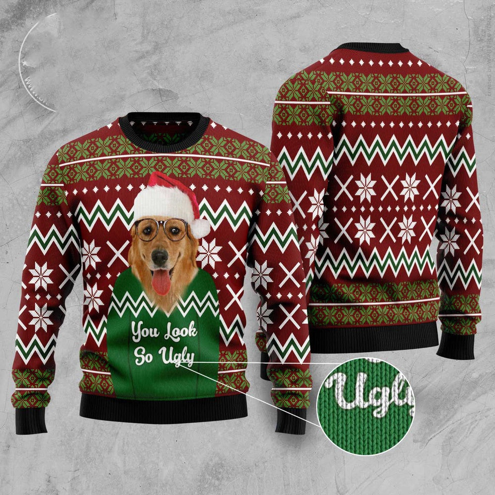 Dog Xmas Sweater, Labrador Retriever You Look So Ugly Ugly Christmas Sweater, Funny Xmas Sweater