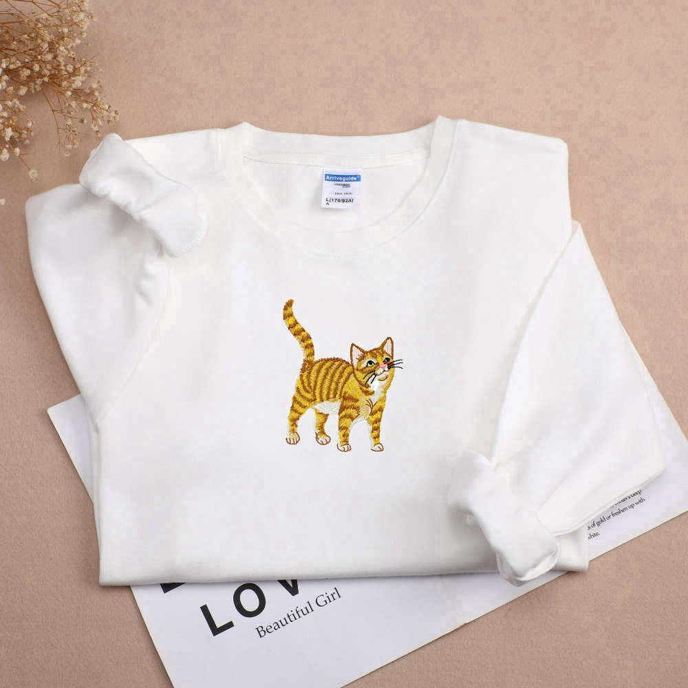 Eembroidered Custom Sweatshirts, Cat Sweatshirt, Pet Sweatshirt, Custom Embroidered Pet Sweatshirt For Family, Christmas Gift
