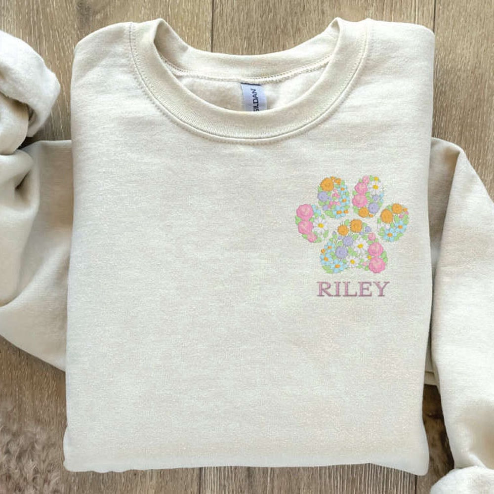 Eembroidered Custom Sweatshirts, Dog Mom Embroidered Sweatshirt, Custom Dog Sweatshirt For Men And Women, Christmas Gift