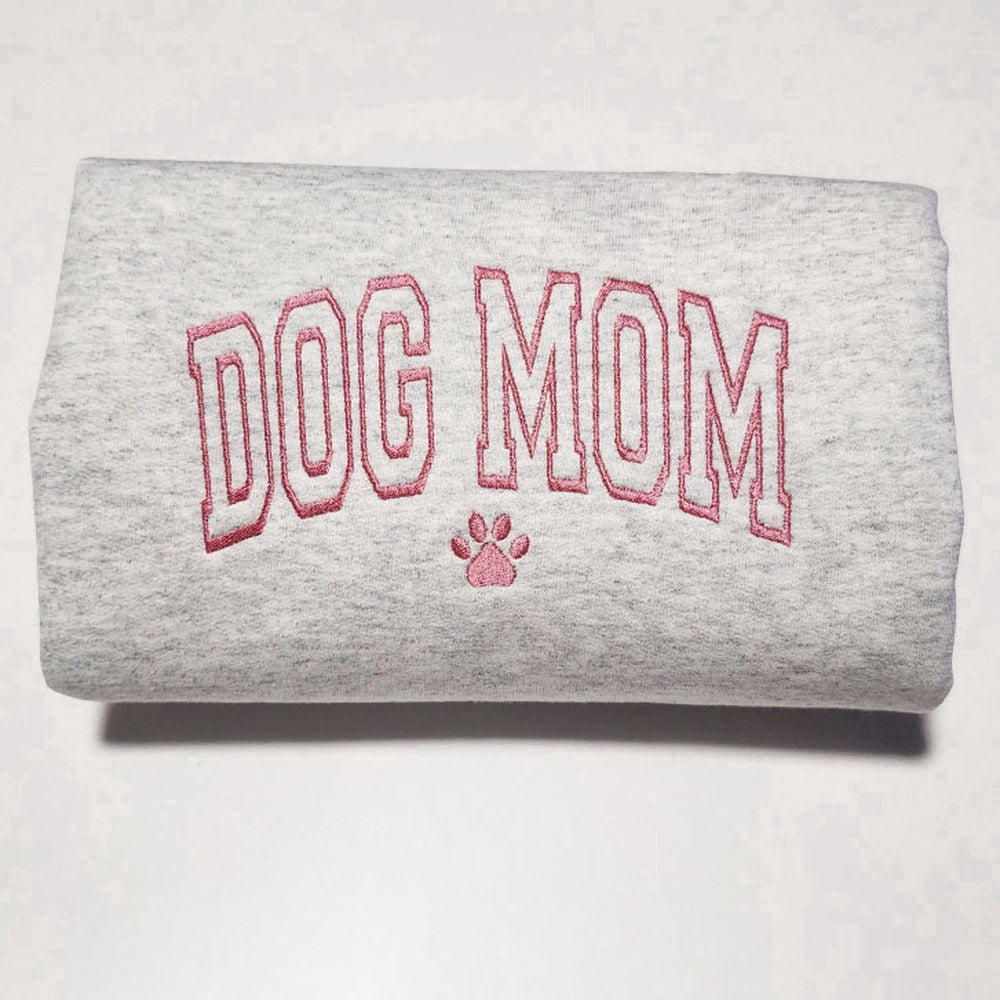 Eembroidered Custom Sweatshirts, Embroidered Dog Mama Sweatshirt, Gift For Mother, Christmas Gift