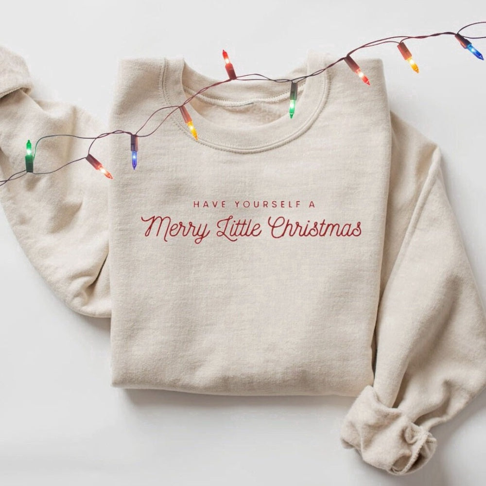 Eembroidered Custom Sweatshirts, Embroidered Merry Christmas Sweatshirt, Merry And Bright Christmas Sweater For Family, Christmas Gift