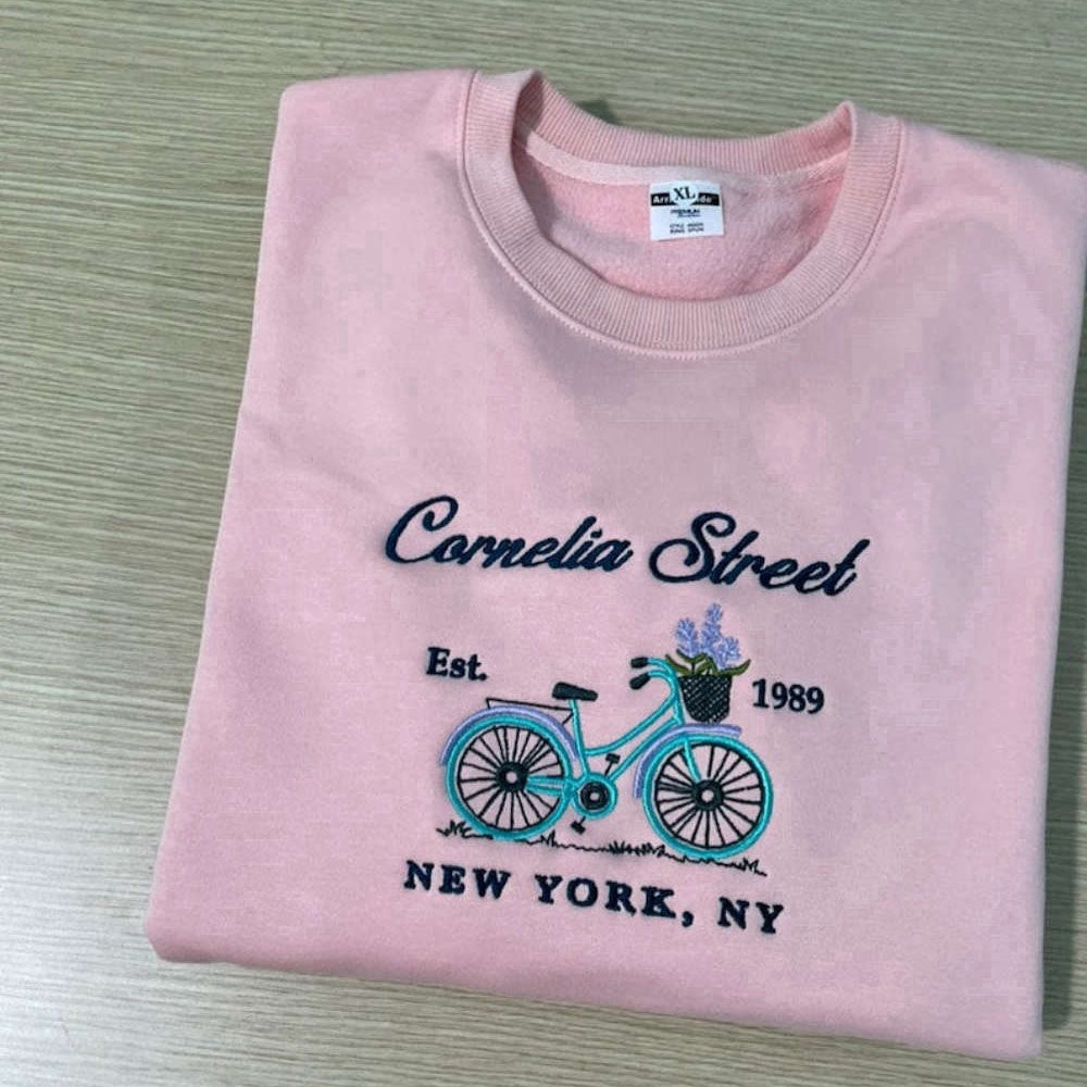 Eembroidered Custom Sweatshirts, New York Embroidered Sweatshirt 2D Crewneck Sweatshirt Gift For Family, Christmas Gift
