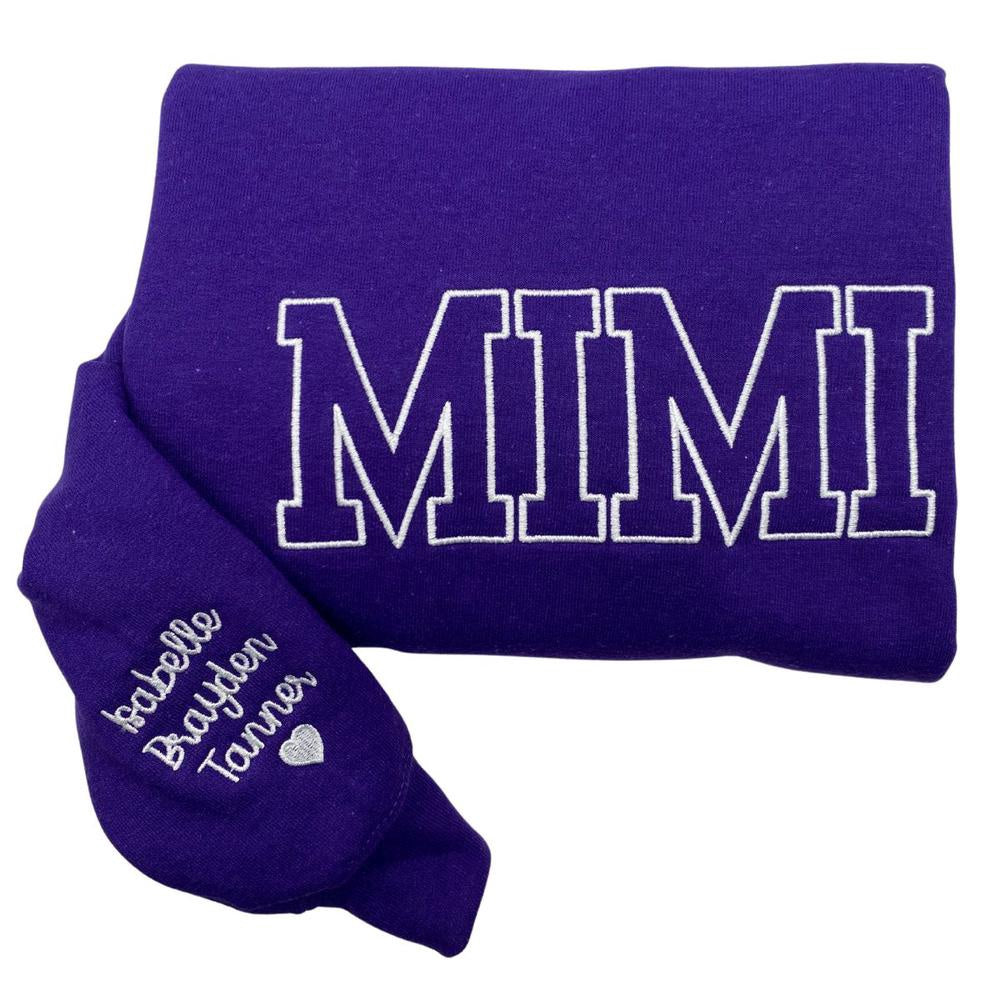 Embroidered Christmas Sweatshirts, Custom Neutral Mama 4 Embroidered Sweatshirt, Varsity Letter Sweatshirt