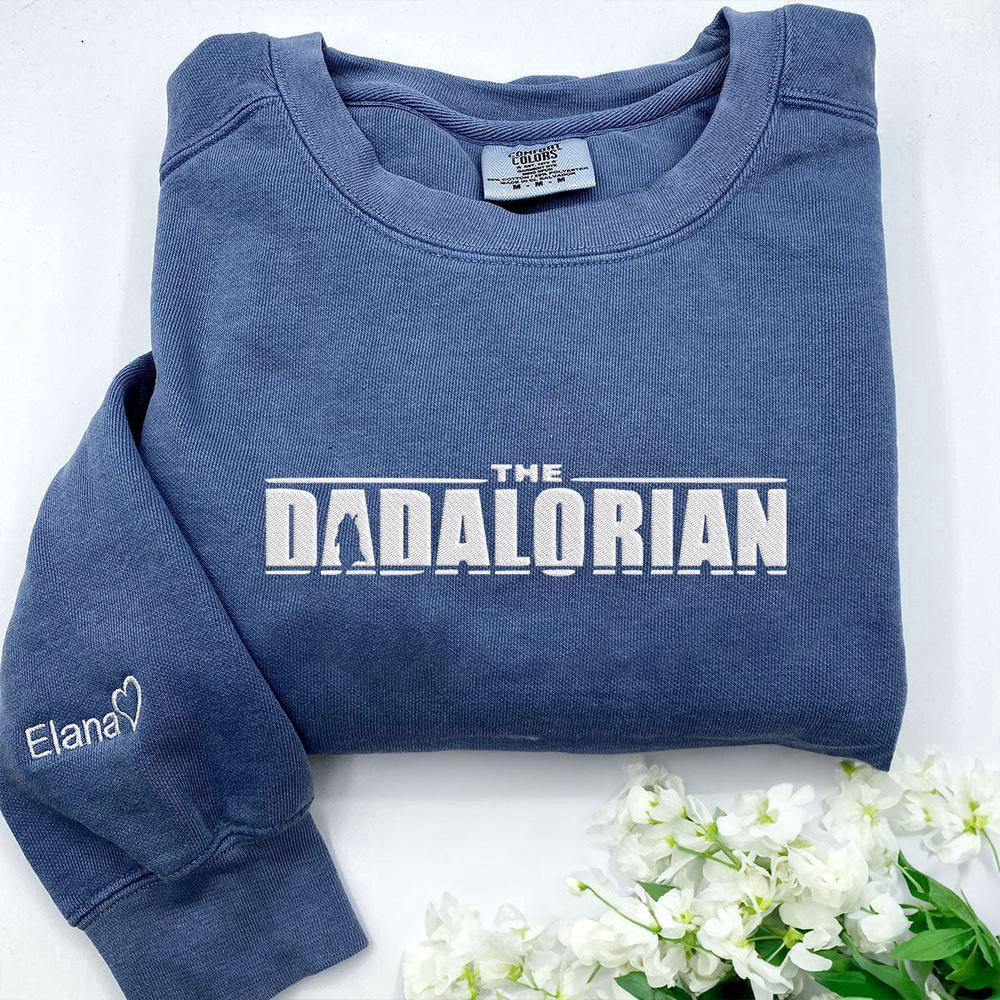 Embroidered Christmas Sweatshirts, Embroidered Dadalorian Sweatshirt