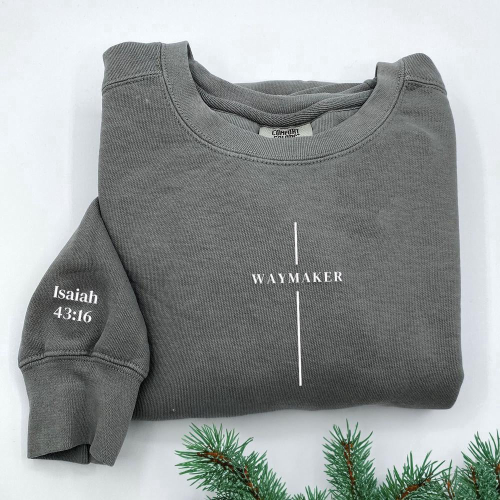 Embroidered Christmas Sweatshirts, Embroidered Waymaker Sweatshirt