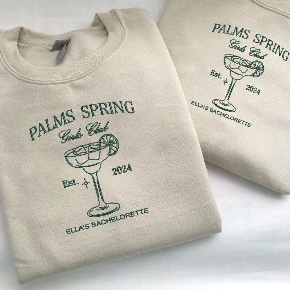 Embroidered Sweatshirt, Custom Bachelorette Party Sweatshirt - Embroidery Crewneck- Personalized Sweatshirt