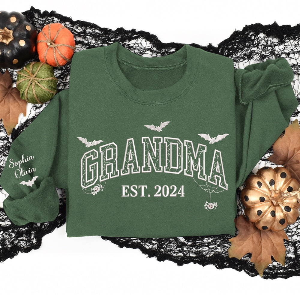 Embroidered Sweatshirt, Personalized Halloween Grandma, For Grandma