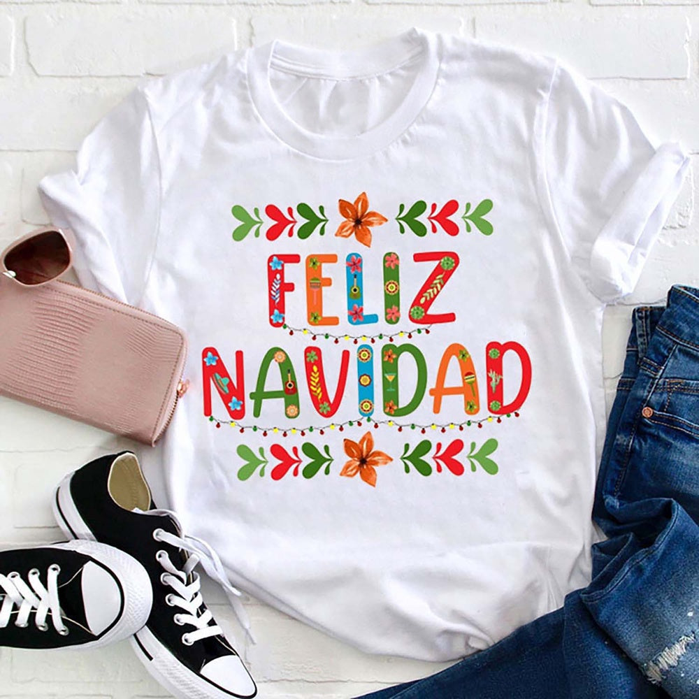 Feliz Navidad Christmas Spanish T Shirt, Merry T Shirt, Unisex Christmas Shirts