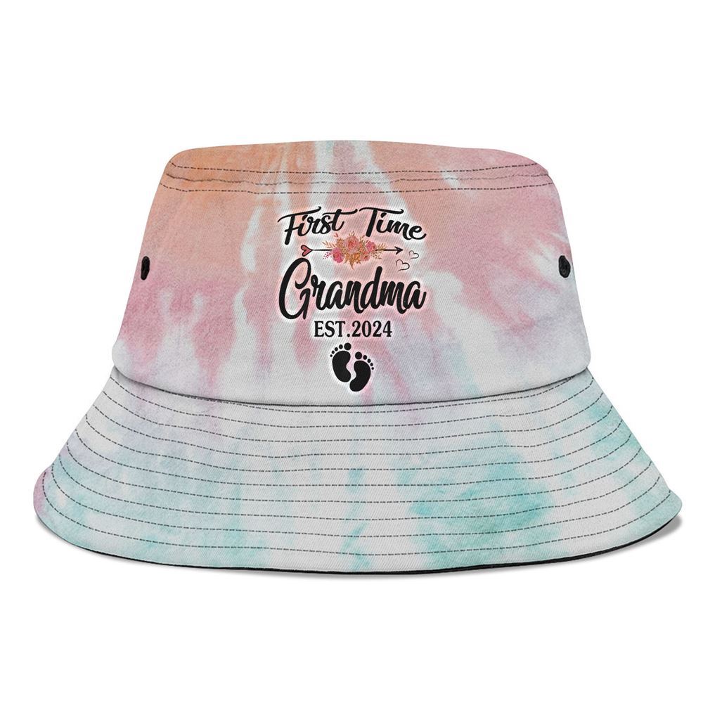 First Time Grandma 2024 Pregnancy Announcement New Grandma Bucket Hat, Mother's Day Bucker Hat, Tie Dye Bucket Hat, Women's Sun Hats