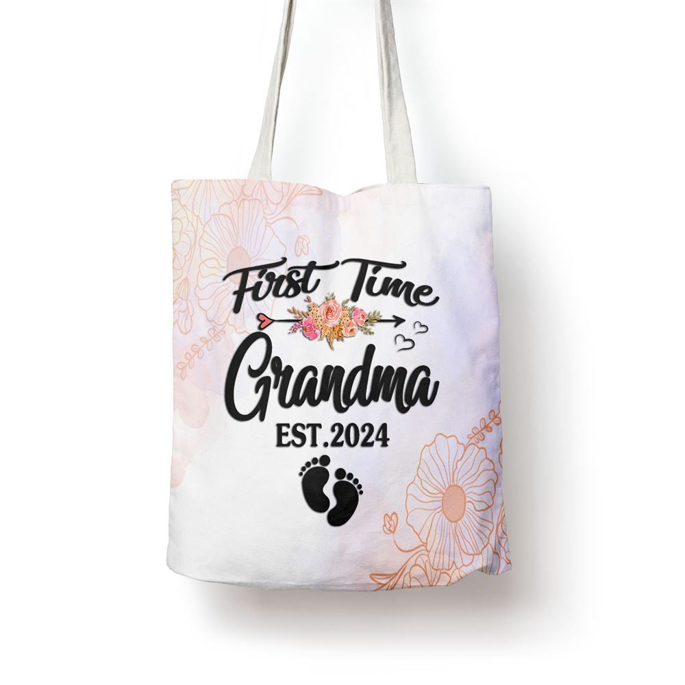 First Time Grandma 2024 Pregnancy Announcement New Grandma Tote Bag, Women Tote Bag, Canvas Tote Bag, Printed Tote Bag