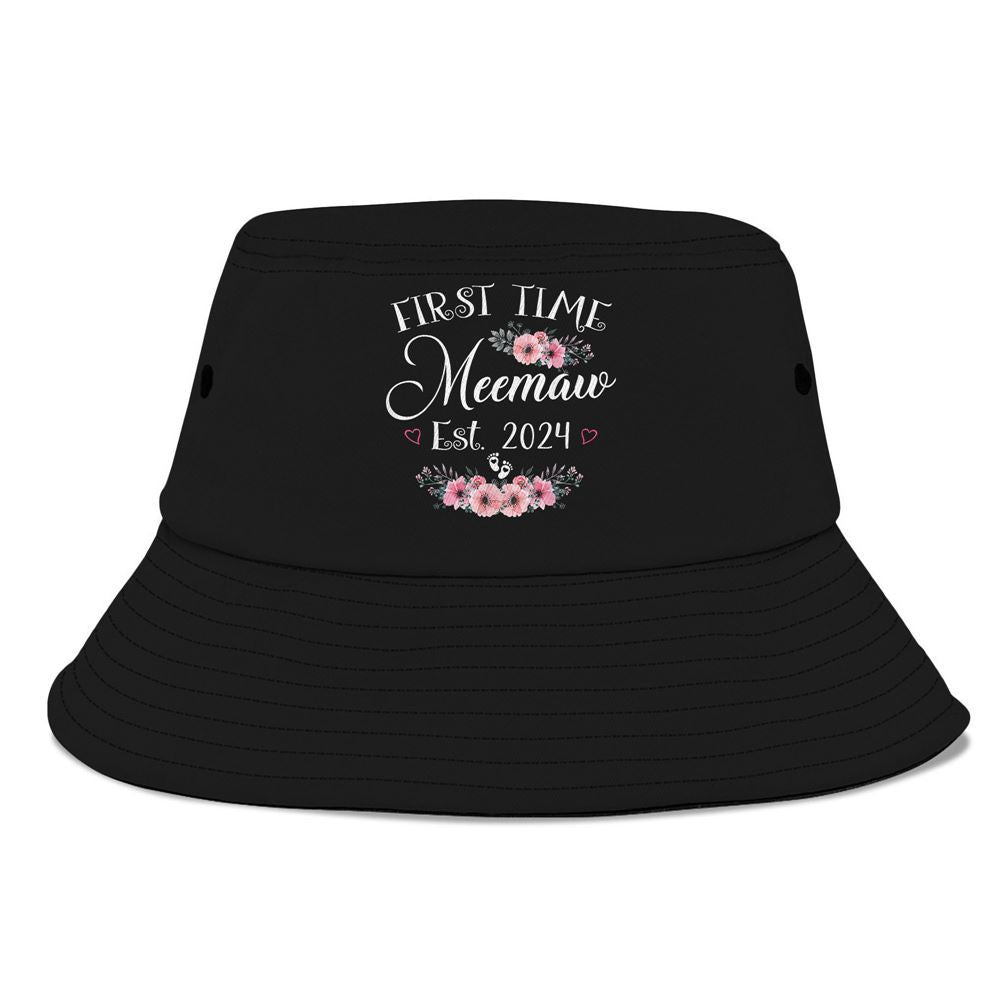 First Time Meemaw 2024 Soon To Be Mom Pregnancy Bucket Hat, Mother's Day Bucker Hat, Mother's Day Gift, Women's Sun Hats