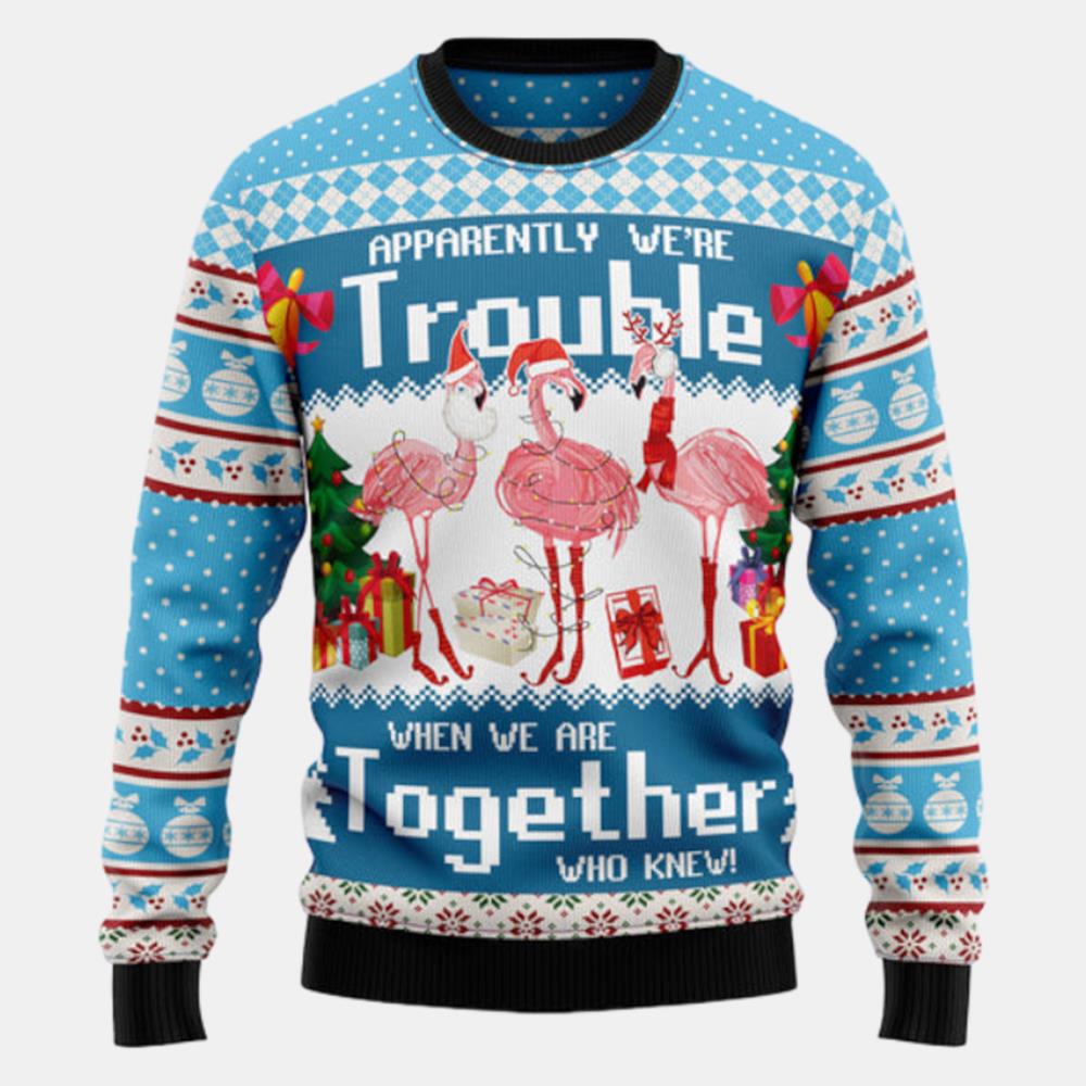Flamingo Together Ugly Sweater - Christmas sweater gift