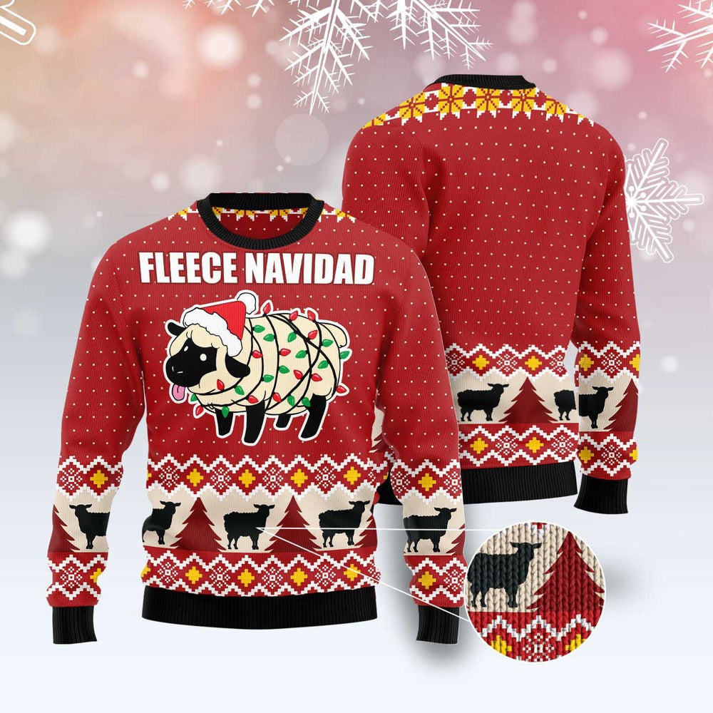 Fleece Navidad Ugly Christmas Sweater, Funny Xmas Sweater, Sweater Xmas