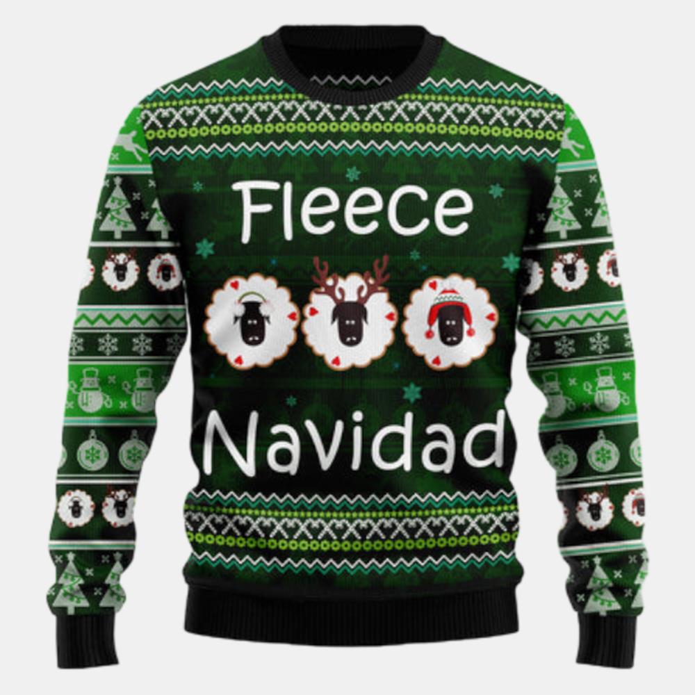 Fleece Navidad Ugly Sweater - Christmas sweater gift