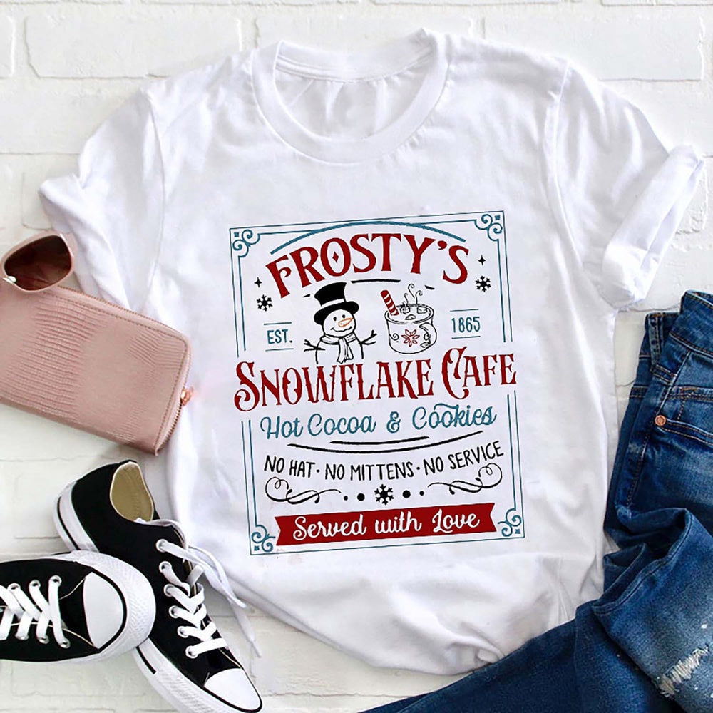 Frosty's Snowflake Cafe T Shirt, Merry T Shirt, Unisex Christmas Shirts