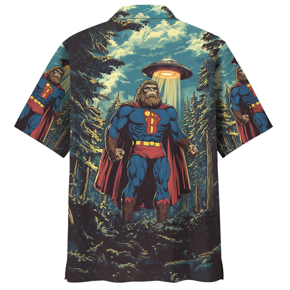Funny Bigfoot Hero Hawaiian Shirt, Funny Hawaiian Shirt, Cool Hawaiian Shirts, Best Hawaiian Shirts
