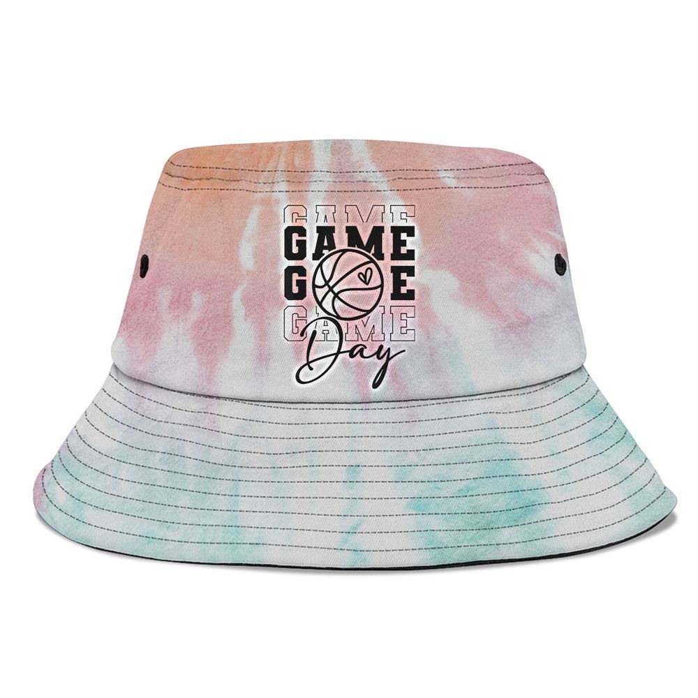 Game Day Sport Lover Basketball Mom Women Girl Bucket Hat, Mother's Day Bucker Hat, Tie Dye Bucket Hat, Women's Sun Hats